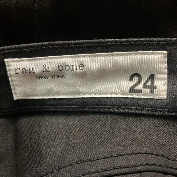 Rag And Bone Casey Black High Rise 5 Pocket Trendy Stylish Ankle Coated Jean 24 - Picture 5 of 5